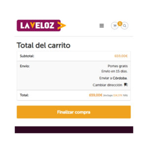 Finalizar compra - Comprar sofá online - La Veloz Descanso