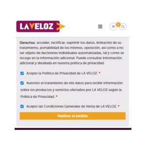 Realizar pedido - Comprar sofá online - La Veloz Descanso